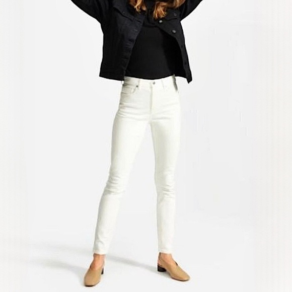 Everlane Denim - {Everlane} "High Rise Skinny in White" Slim Stretch Denim Jeans